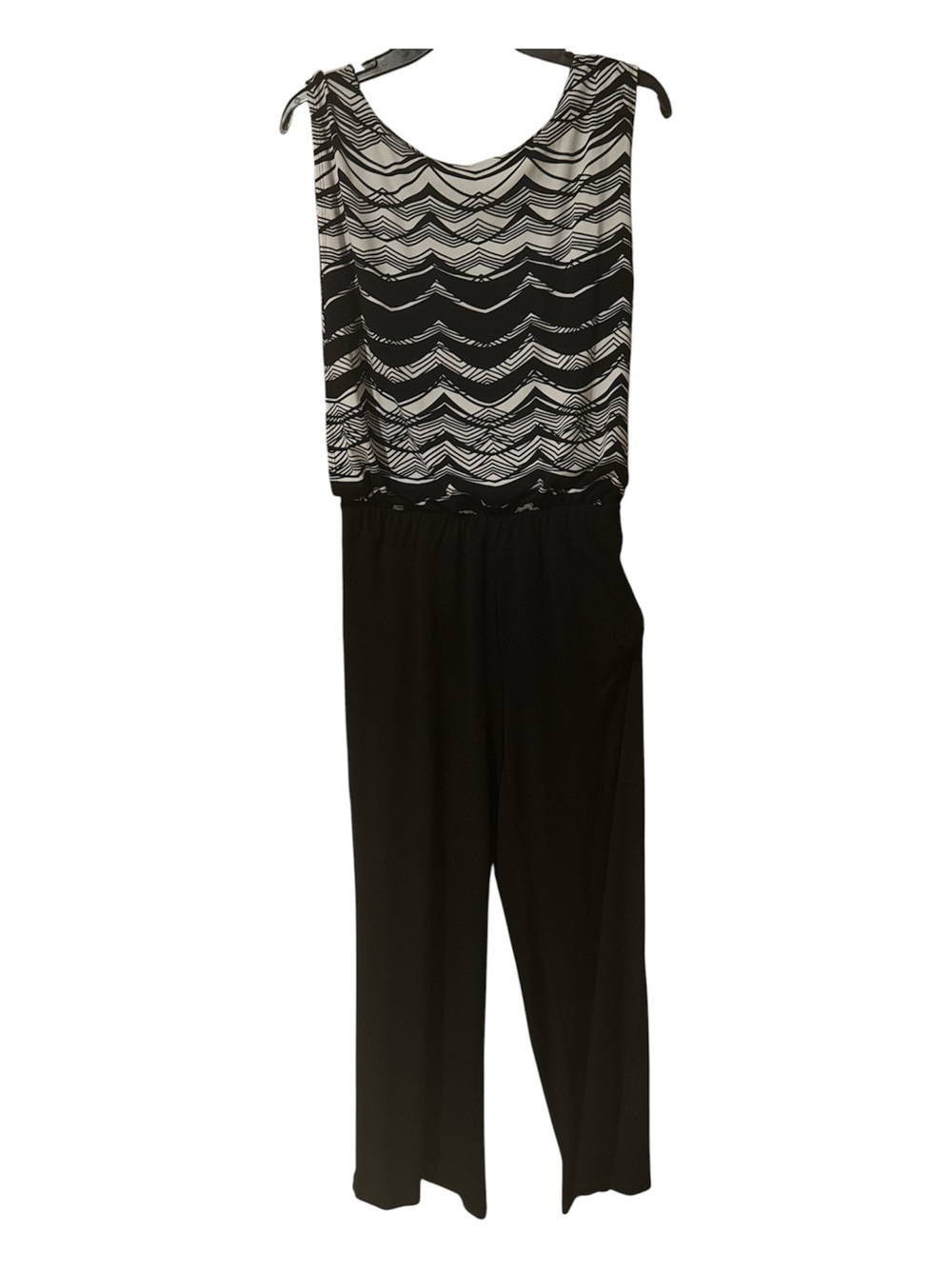 Cynthia Rowley New York Black & White Patterned Sleeveless Jumpsuit SZ 10